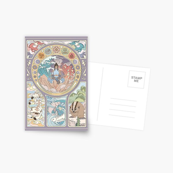Item preview, Avatar Korra and Original Benders, Art Nouveau designed and sold by Art By Billee.