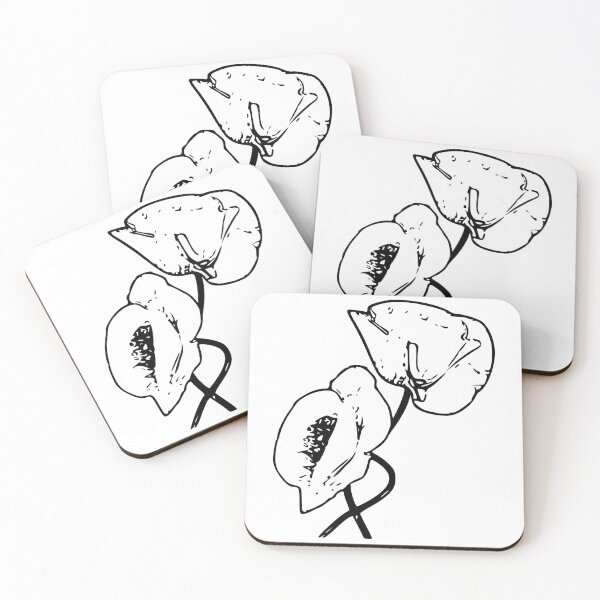 Item preview, Minimalist Remembrance Day poppy classic black and white duo designed and sold by Deegital18.