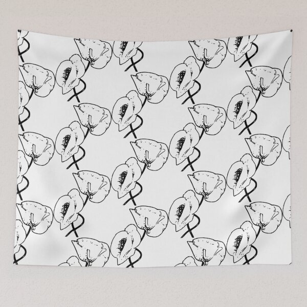 Item preview, Minimalist Remembrance Day poppy classic black and white duo designed and sold by Deegital18.