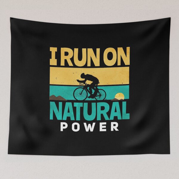 Item preview, I run on Natural Power Mountainbiker Gift  designed and sold by 2blackcherries.