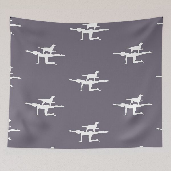 Item preview, dog on person doing yoga gift designed and sold by CareShare Design.