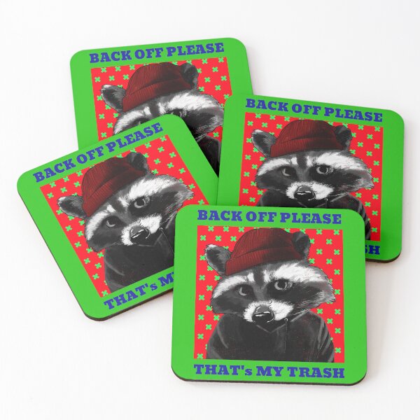 Item preview, Christmas Racoon "back off please, That's My Trash" designed and sold by tepalistings.