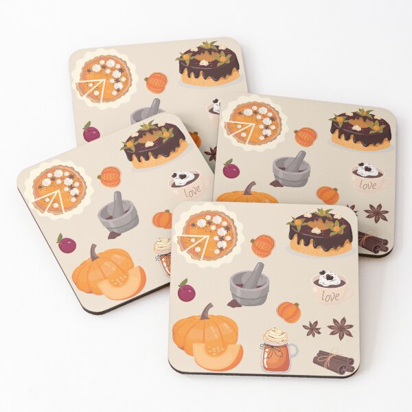 Item preview, Assorted Pumpkin Themed Food - Pie, Cake, Cookies, Latte and Smoothie Set designed and sold by Alicia Chee.