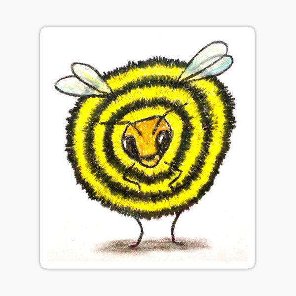 Big Round Fuzzy Bee Sticker