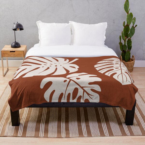 Item preview, Monstera ivory and rust designed and sold by AllPrintsAndArt.