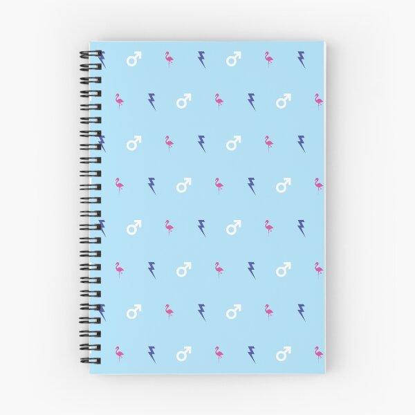 Item preview, Lightning Bolt, Male Symbol and Flamingo Pattern - Blue designed and sold by TheDesignIgloo.