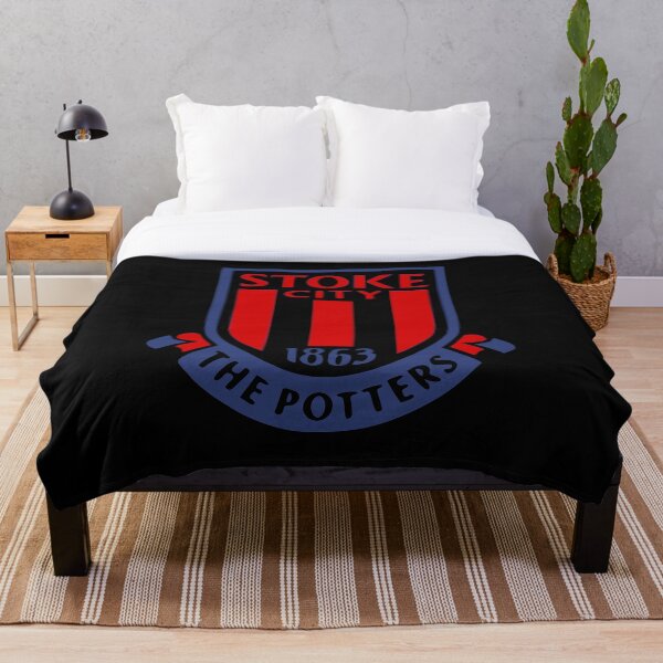 stoke city logo in black Throw Blanket