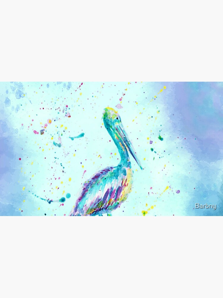 Pelican in tea cup watercolor painting print - Pelican In Tea Cup  Watercolor Painting - Posters and Art Prints