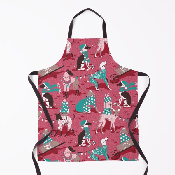 Item preview, Greyhounds Christmas dogwalk // red background designed and sold by SelmaCardoso.