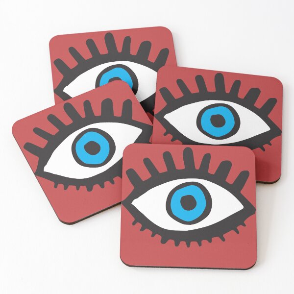 Item preview, Blue eye on red background Pattern designed and sold by MusteDesigns.