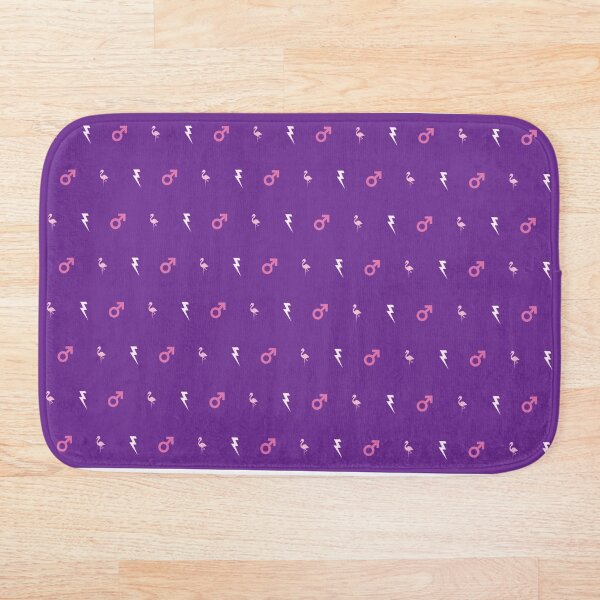 Item preview, Lightning Bolt, Male Symbol and Flamingo Pattern - Purple designed and sold by TheDesignIgloo.