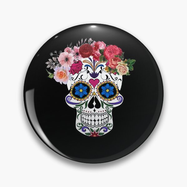 Item preview, Sugar skull with roses designed and sold by Misschemical.