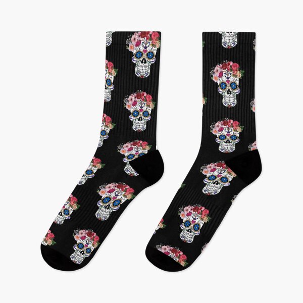 Item preview, Sugar skull with roses designed and sold by Misschemical.
