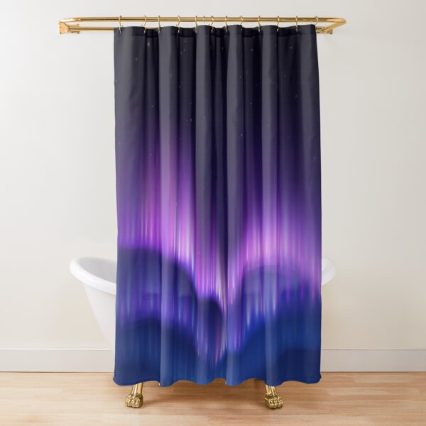 Purple Blue Haze Sky - Polar Lights Shower Curtain
