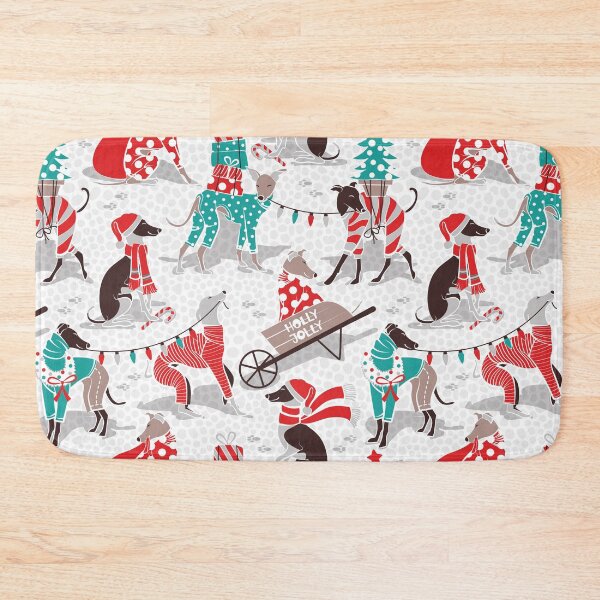 Item preview, Greyhounds Christmas dogwalk // white background designed and sold by SelmaCardoso.