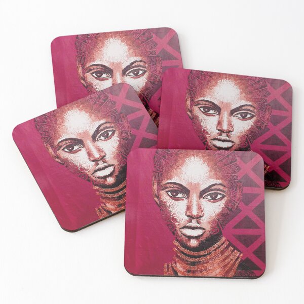 Item preview, Burgundy Tribal Portrait designed and sold by khalaijimase.
