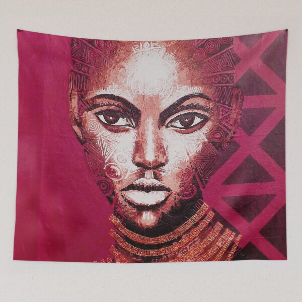 Item preview, Burgundy Tribal Portrait designed and sold by khalaijimase.