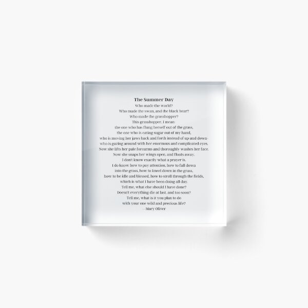 Item preview, Mary Oliver Summer Day Poem designed and sold by HighSociety00.