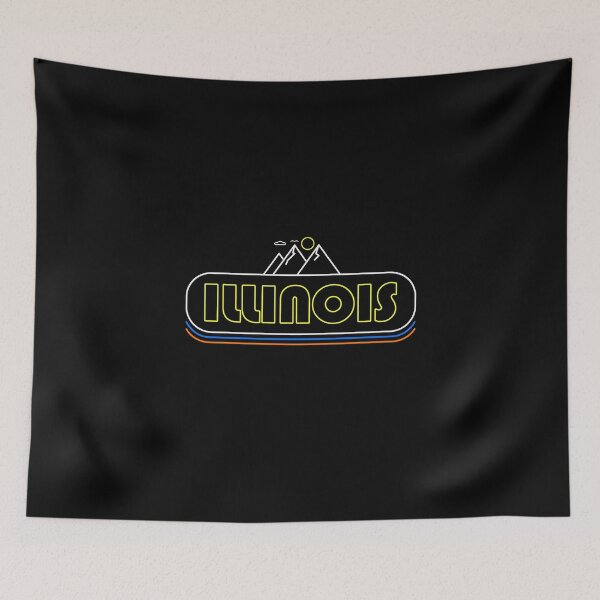 Item preview, Illinois Neon Lights - Souvenir - Gift - Hometown - Hiking - Nature designed and sold by HappyTees Lab.