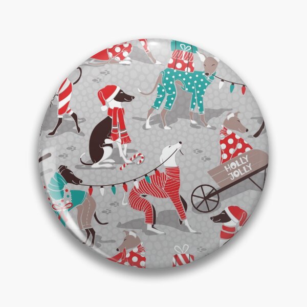 Item preview, Greyhounds Christmas dogwalk // grey background designed and sold by SelmaCardoso.