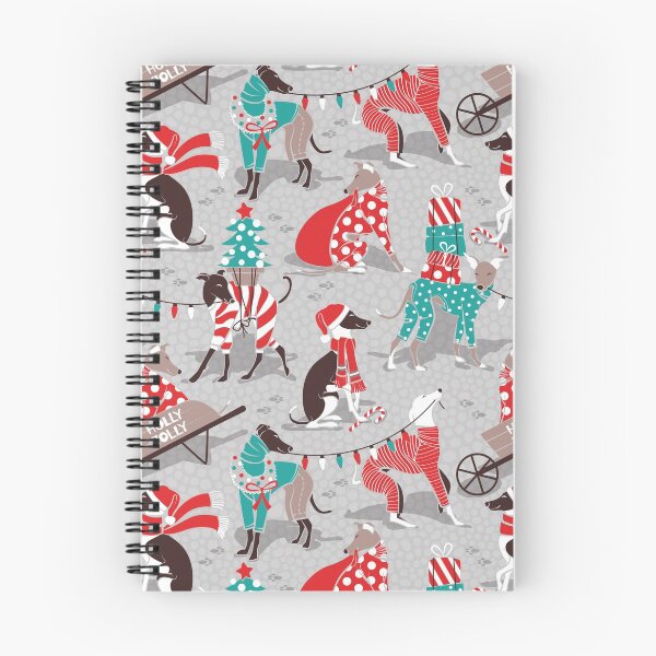 Item preview, Greyhounds Christmas dogwalk // grey background designed and sold by SelmaCardoso.