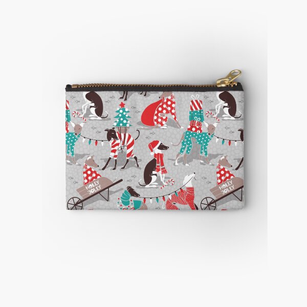 Item preview, Greyhounds Christmas dogwalk // grey background designed and sold by SelmaCardoso.