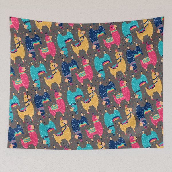 Item preview, Adorable colorful Alpaca & Lama pattern designed and sold by Patterntastic.