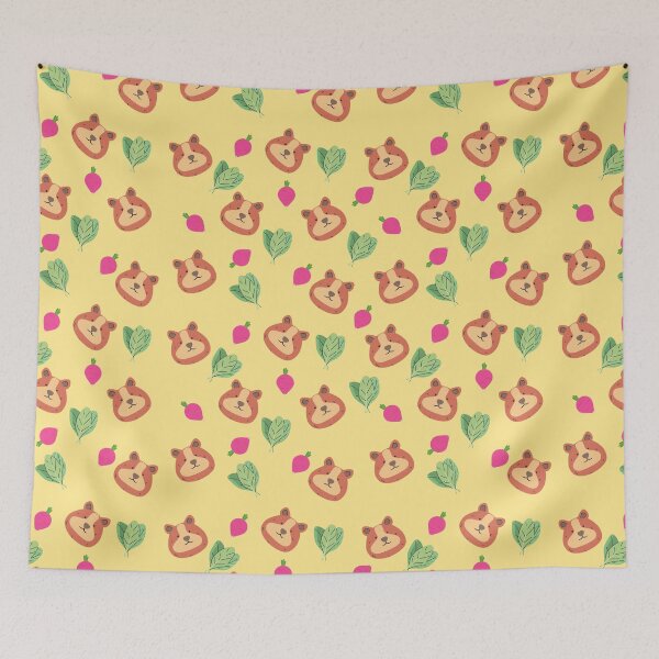 Item preview, Adorable Guinea Pig Eating Beets and Leaves Pattern designed and sold by conceptDVS.