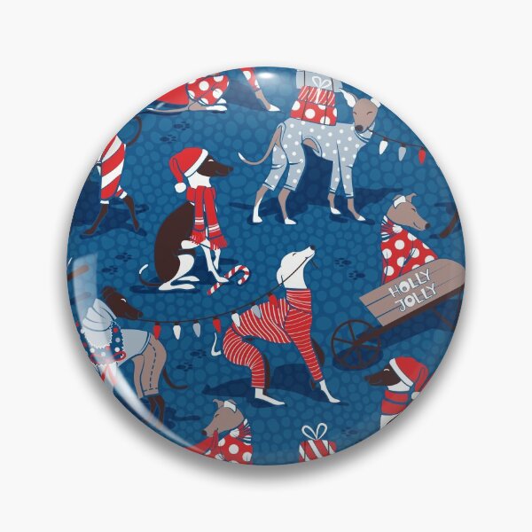 Item preview, Greyhounds Christmas dogwalk // blue background designed and sold by SelmaCardoso.