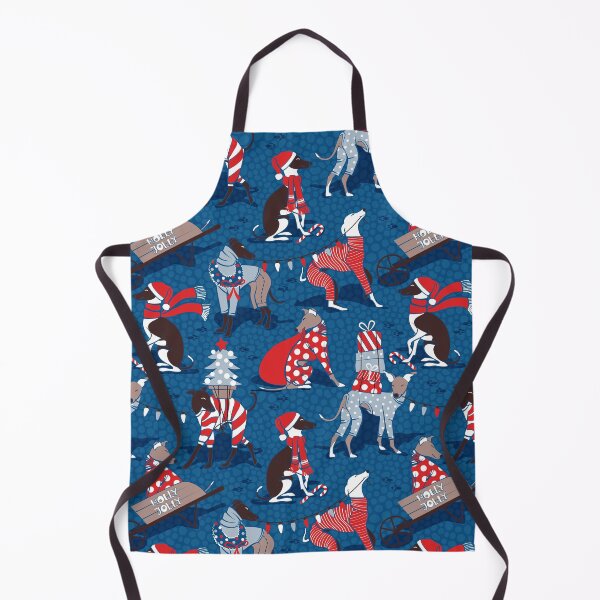 Item preview, Greyhounds Christmas dogwalk // blue background designed and sold by SelmaCardoso.