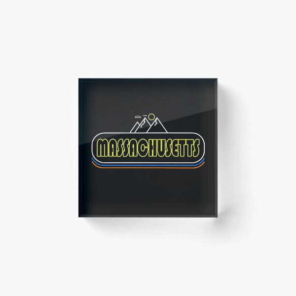 Item preview, Massachusetts Neon Lights - Souvenir - Gift - Hometown - Hiking - Nature designed and sold by HappyTees Lab.