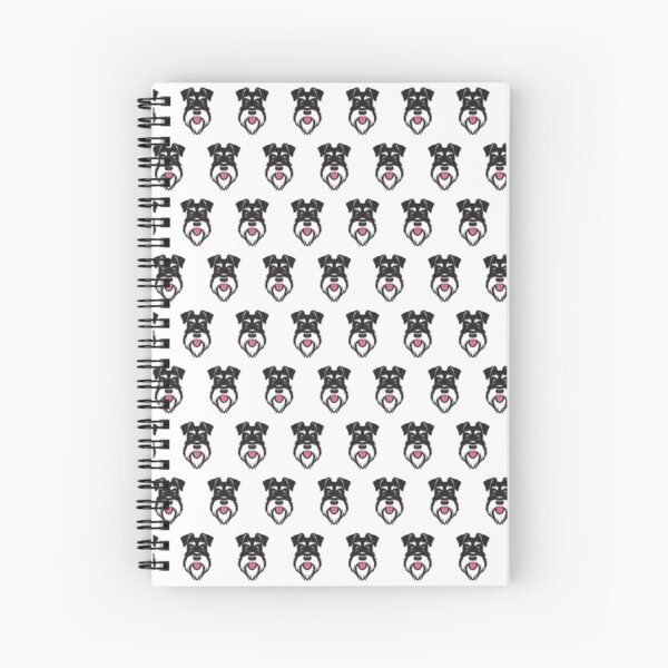 Silver & Black schnauzer repeat pattern Spiral Notebook