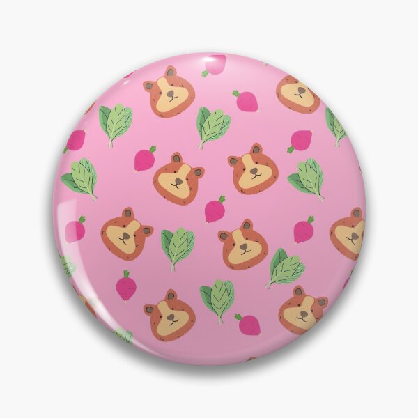 Item preview, Adorable Pink Guinea Pig Eating Beets and Leaves Pattern designed and sold by conceptDVS.