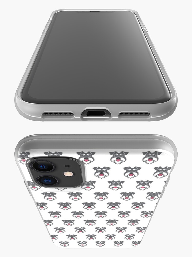 Alternate view of Salt & Pepper schnauzer repeat pattern iPhone Case