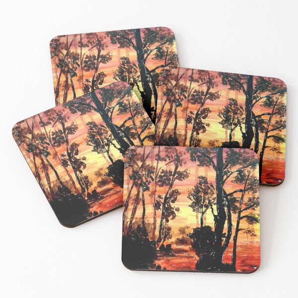 Item preview, Vivid mangrove forest sunset  designed and sold by OceanaOrlaghArt.
