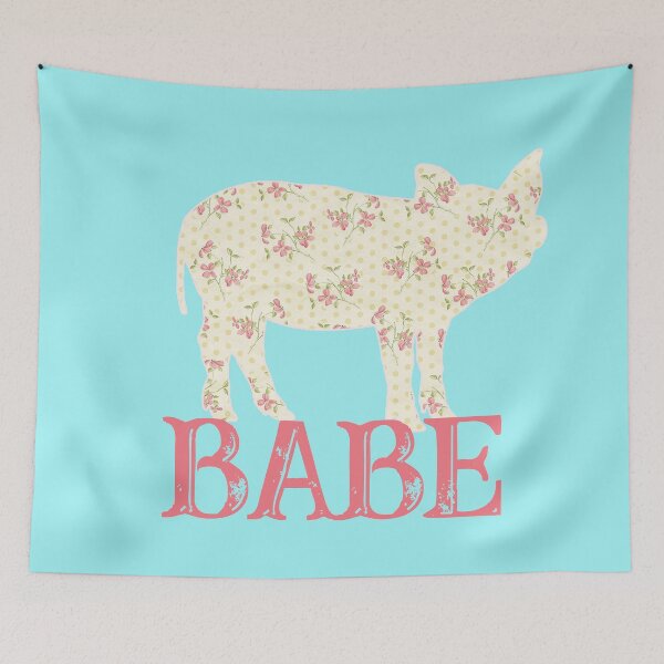 Artikelvorschau, Cottagecore Blumendruck Schwein Ferkel Design entworfen und verkauft von SnakeCharm.