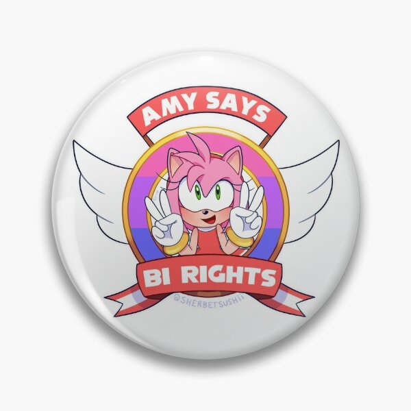 Sonic Tails Knuckles Amy Rose Sonic the Hedgehog Fan Art Sticker Button  Badge Pin 