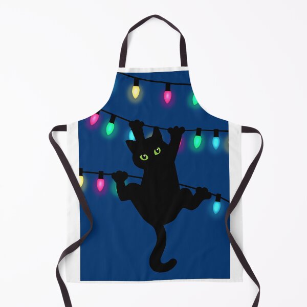 Item preview, Naughty Kitten Hanging from Christmas Lights designed and sold by Scat the cat.
