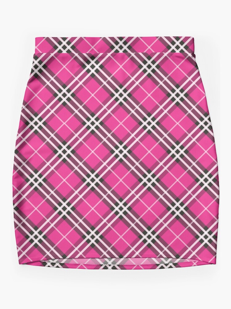 Hot Pink Plaid Mini Skirt