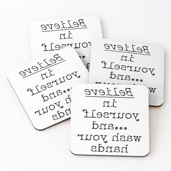 Item preview, Mirror Believe in yourself and wash your hands black spel text dizkorce designed and sold by Dizkorce.