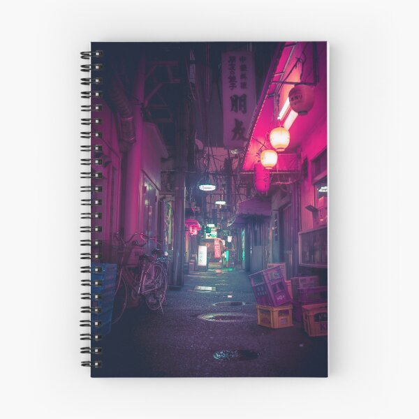 Item preview, Synthwave Tokyo Neon Underworld Red Lantern in narrow dark alley designed and sold by TokyoLuv.
