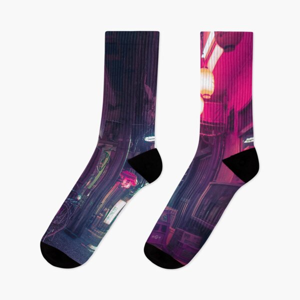 Item preview, Synthwave Tokyo Neon Underworld Red Lantern in narrow dark alley designed and sold by TokyoLuv.