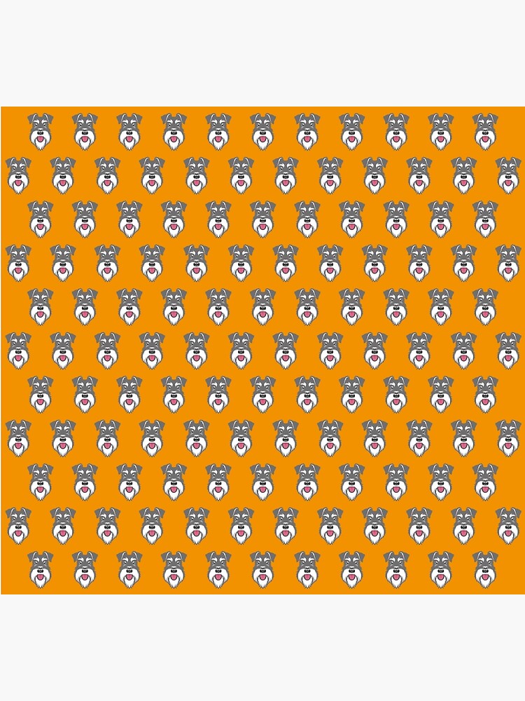 Salt & Pepper schnauzer pattern on orange background by stevewilsonwda