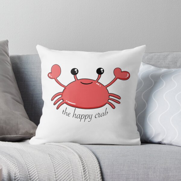 The Happy Crab - Cancer Zodiac Throw Pillow