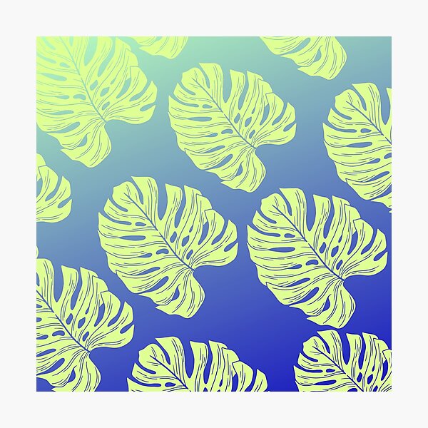 Item preview, Blue and Green Tropical Leaves Pattern designed and sold by collazodesigns.