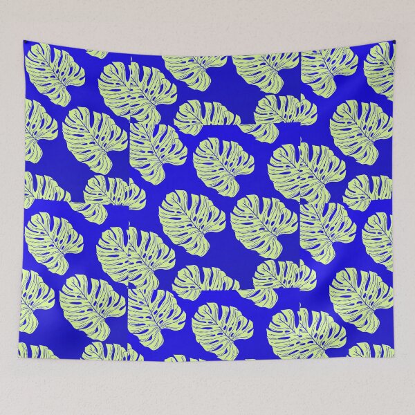 Item preview, Blue and Green Tropical Leaves Pattern designed and sold by collazodesigns.