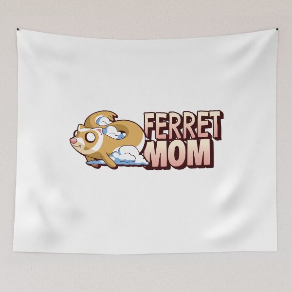 Artikelvorschau, Frettchen Mama Cartoon fliegendes Frettchen auf einer Wolke entworfen und verkauft von jacks-tees.