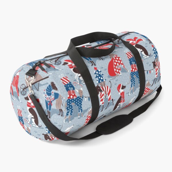 Item preview, Greyhounds Christmas dogwalk // pastel blue background designed and sold by SelmaCardoso.