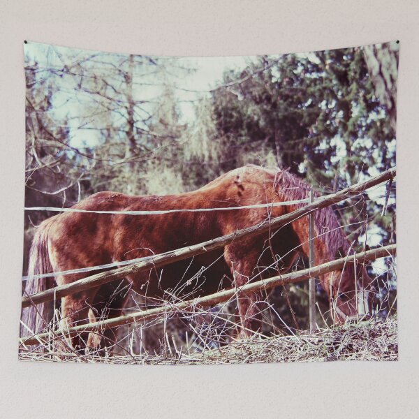 Item preview, Horse in vintage winter morning designed and sold by Treemonk.