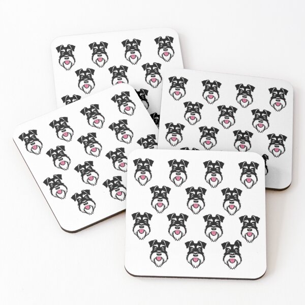 Item preview, Silver & Black schnauzer repeat pattern designed and sold by Buzby Bluebeard.